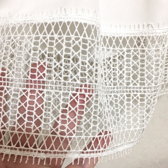 Sugar Lips White Stiff Crochet edging top - Sz M - Picture 5 of 10